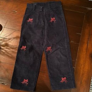 Navy corduroy bow pants